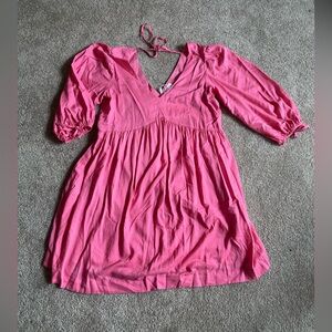 Fun Long Sleeve Pink Dress